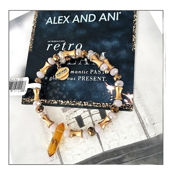 NEW RARE Alex & Ani Russian Topaz Gold Wrap Bracelet - Picture 2 of 3